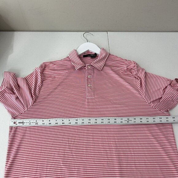 RLX Ralph Lauren Mens Polo Extra Large Pink Striped Golf Performance Classic Fit - Picture 3 of 12